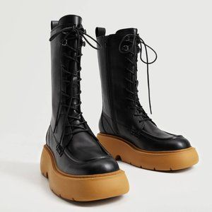 MANGO Platform boots with tall leg